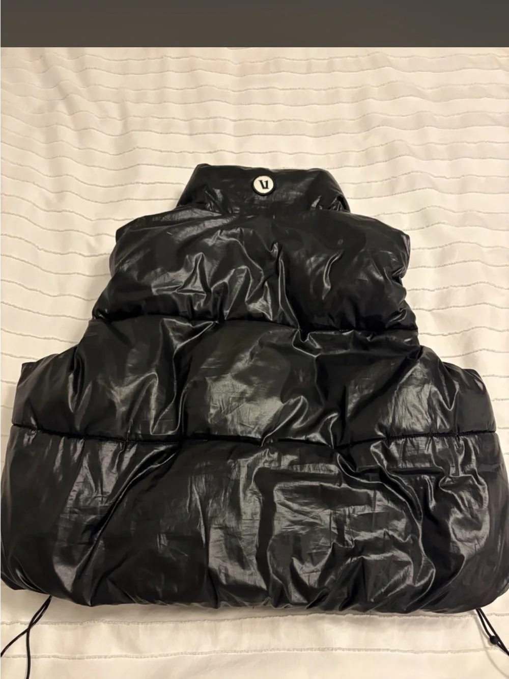 Vuori Black Quilted Puffer Vest with High Collar
